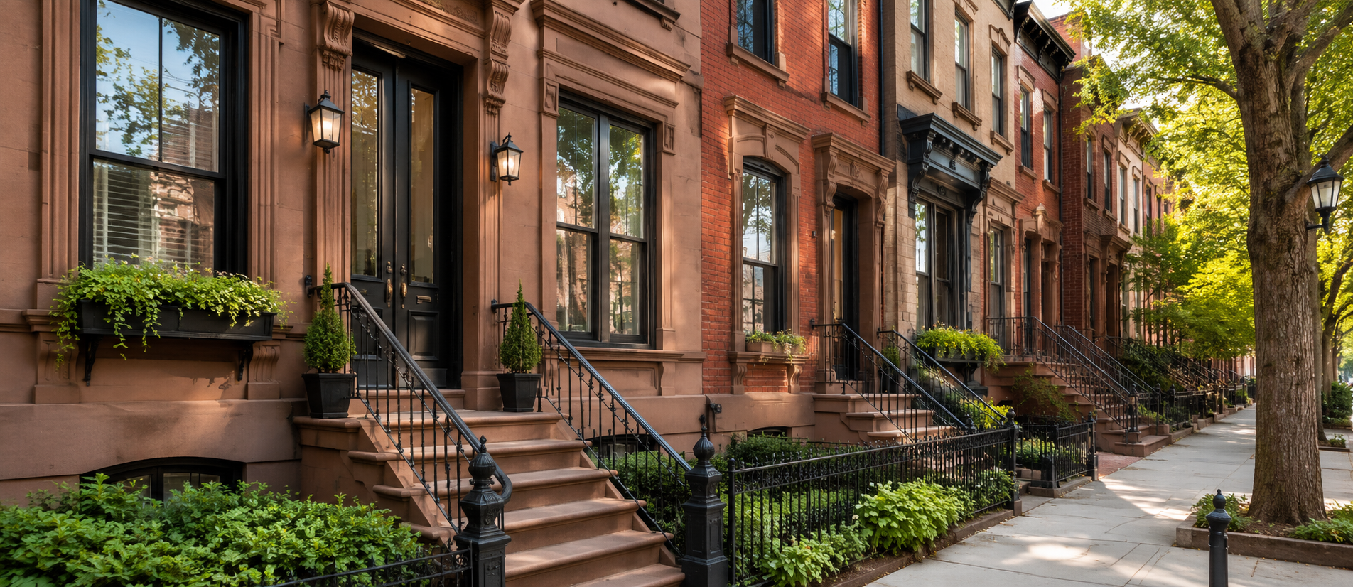 Restored Brooklyn brownstone homes